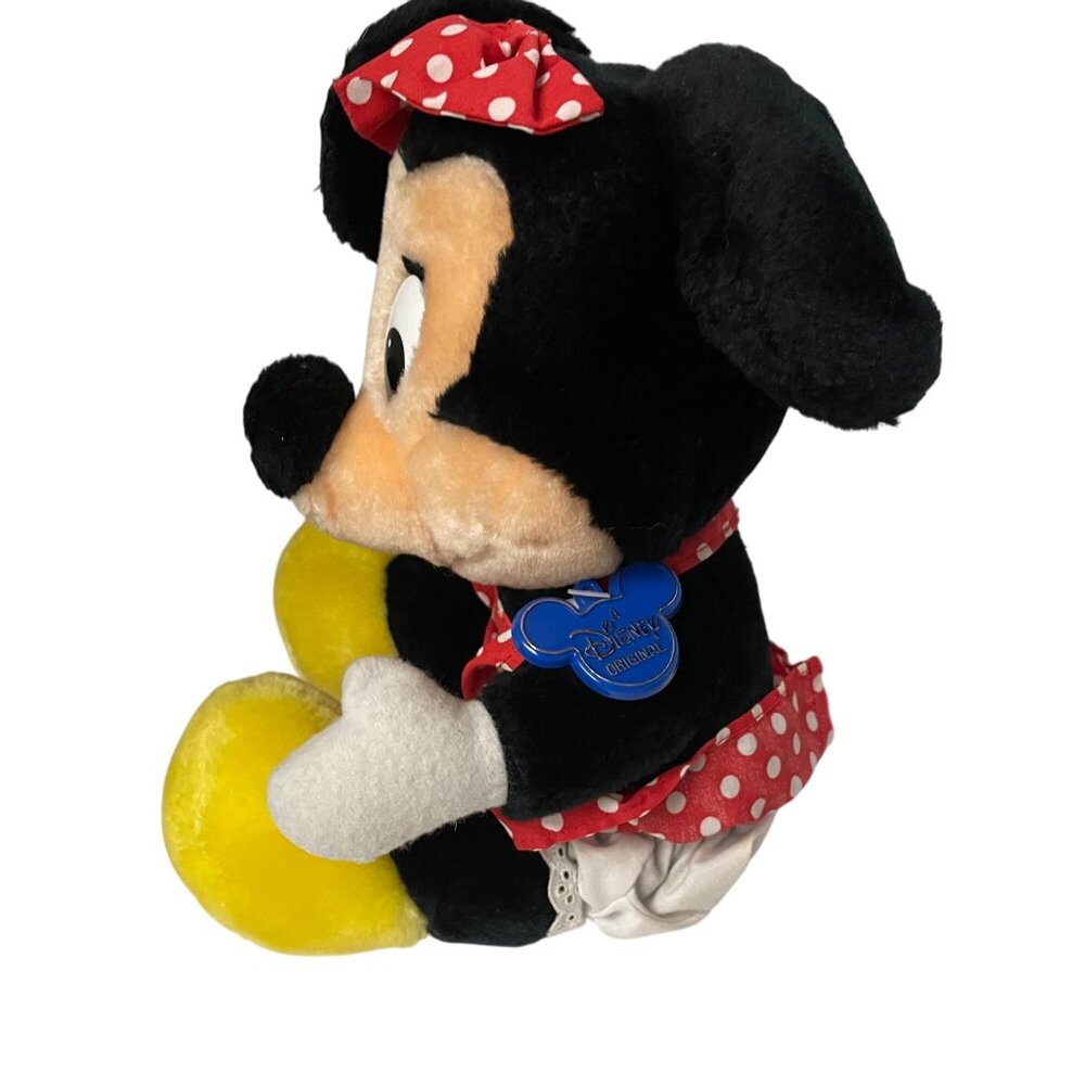 Disney Minnie Mouse Plush Toy Kids OS Red Polka Dot Vintage Original Medallion - Picture 5 of 8